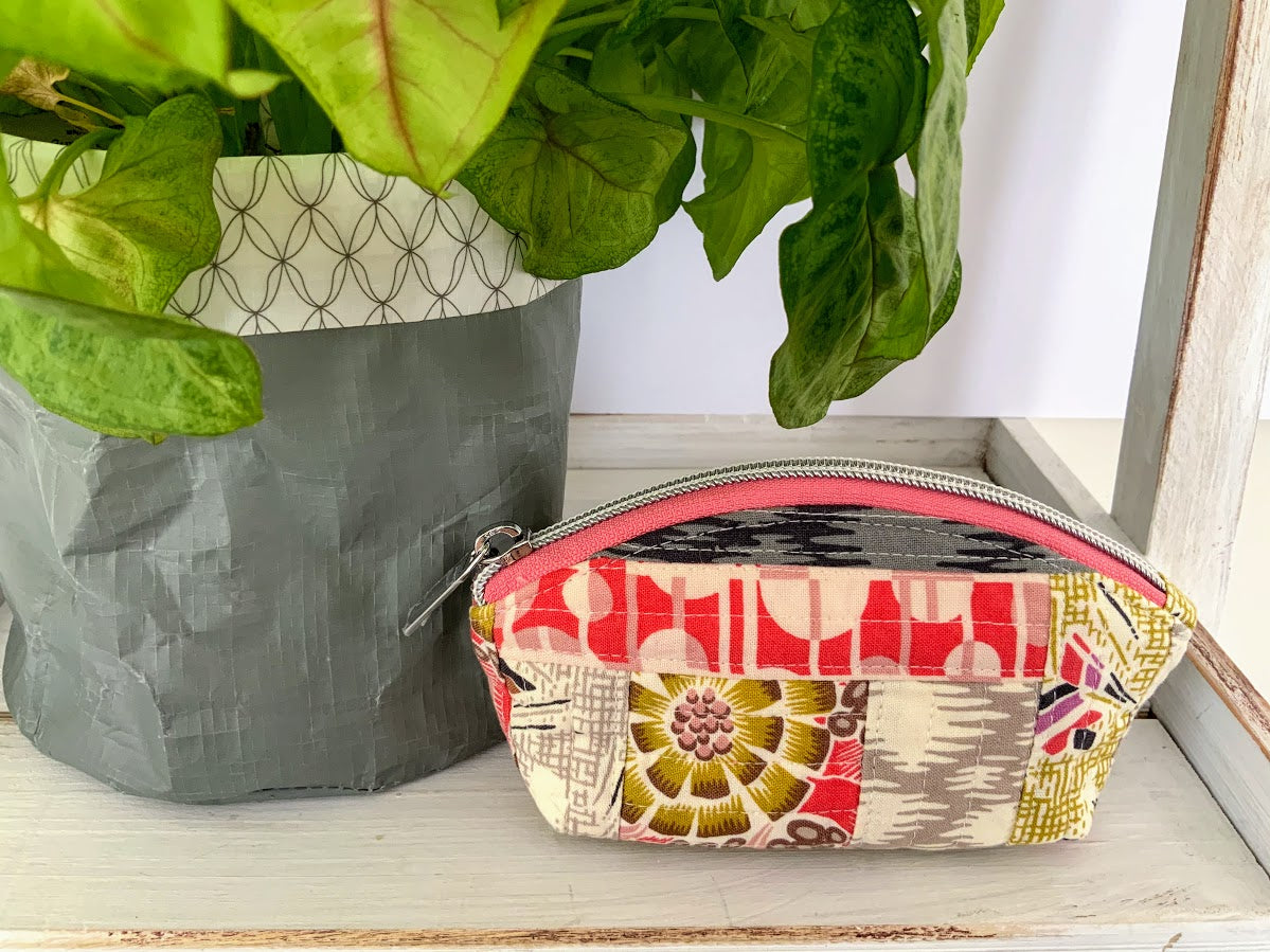 Small petal pouch made with Winkipop fabric by Moda